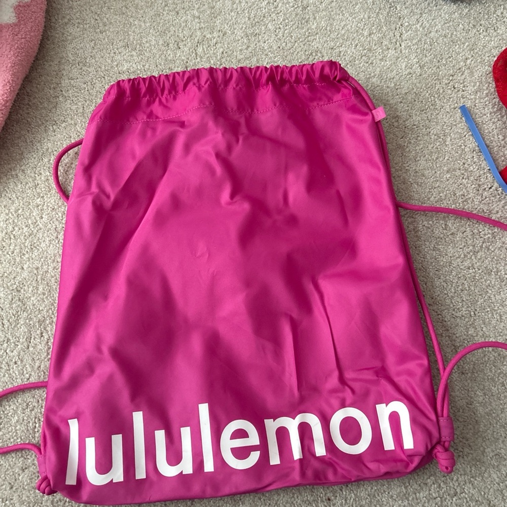 lululemon Bright Fuchsia Drawstring Tote